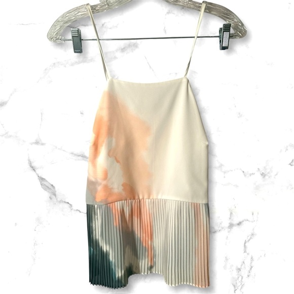 Nine West Beautiful Pleated Waist Spaghetti Strap Top - Picture 2 of 8